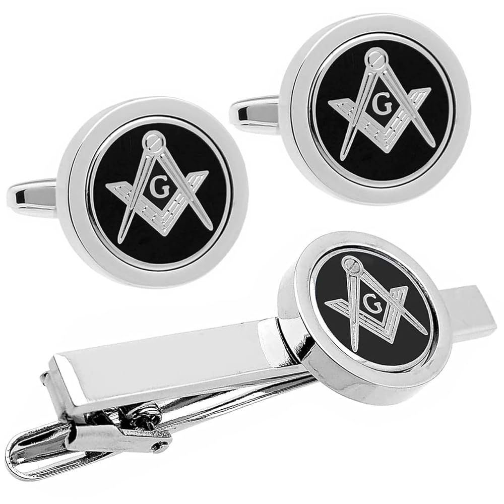 ブラック クリスタル カフス & タイピン セット (カフスボタン ブラック クリスタル カフス & タイピン セット (カフスボタン