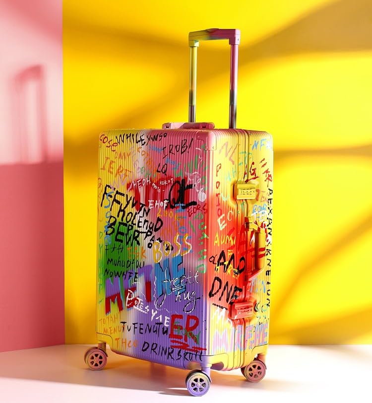 Graffiti Street Art Luggage – Colorful Hard Shell Rolling Suitcase with TSA Lock, 20 Inch Carry-On Travel Case for Fashion-Forward Travelers4