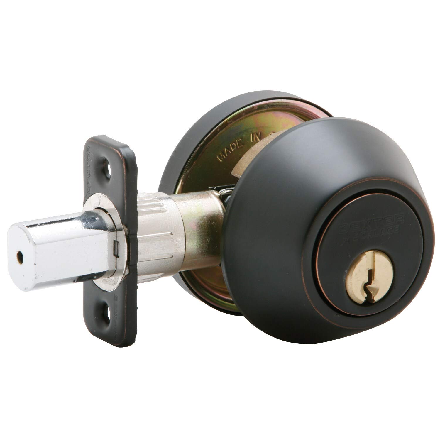 Schlage JD60V716 ABRZ 1 Cylinder Deadbolt, Aged Bronze, Key Lock