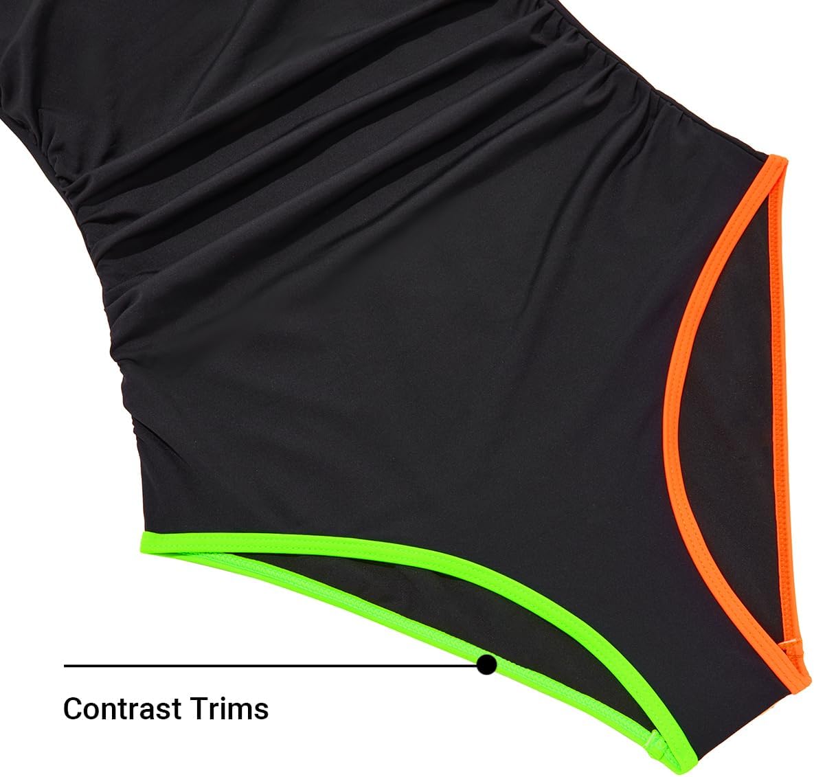 Holipick One Shoulder One Piece Swimsuit for Women Tummy Control Bathing Suits Modest Full Coverage Keyhole Swimwear - Image 5