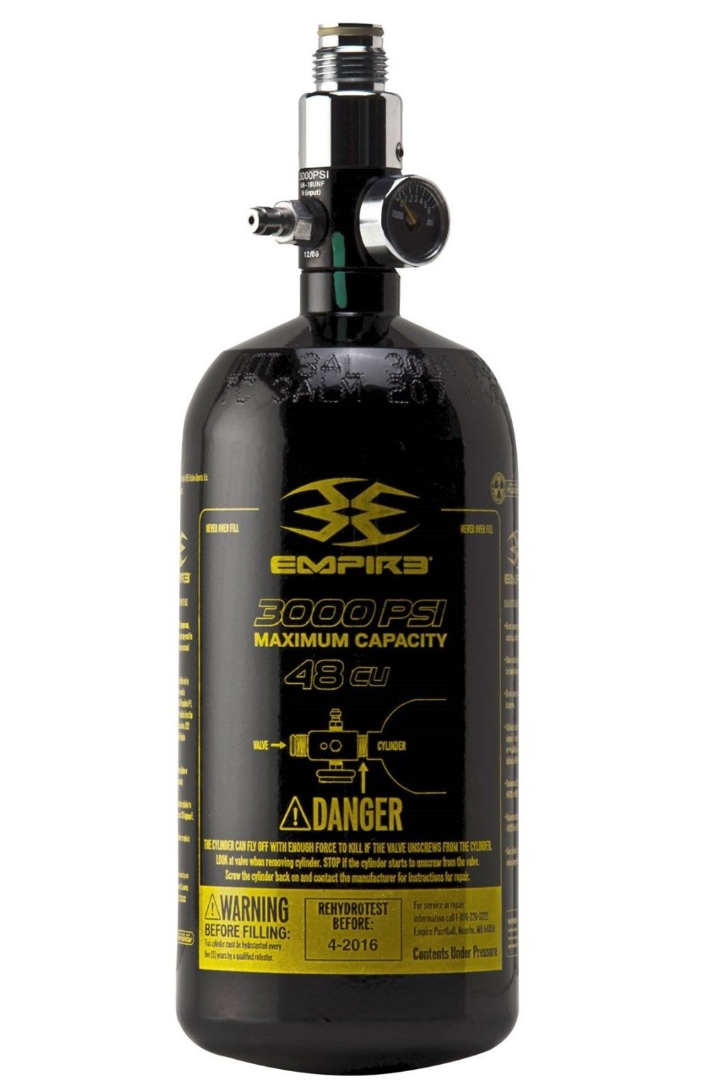 Paintball Compressed Air Tank 3000psi Empire 47 48ci Aluminum HPA/Nitro