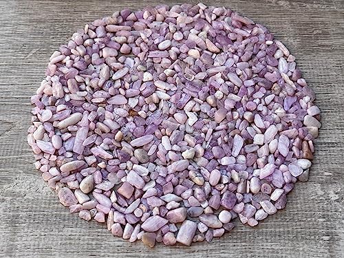Kunzite Chips – Natural Mini Kunzite Stones, Crushed Undrilled Kunzite, Semi-Tumbled Genuine Kunzite (3 lbs Bulk)