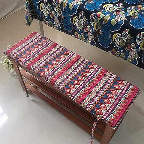 Garden Long Bench Cushion With Fixing Ties 2 3 4 Seater Bench Pad Patio Bench Pad lounger cushion Travel Seat Pad Indoor Outdoor Detachable Washable Cover