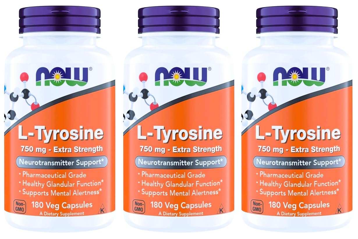Now Supplements, L-Tyrosine 750 mg, Supports Mental Alertness, Neurotransmitter Support, 180 Veg Capsules — Amazon image 10