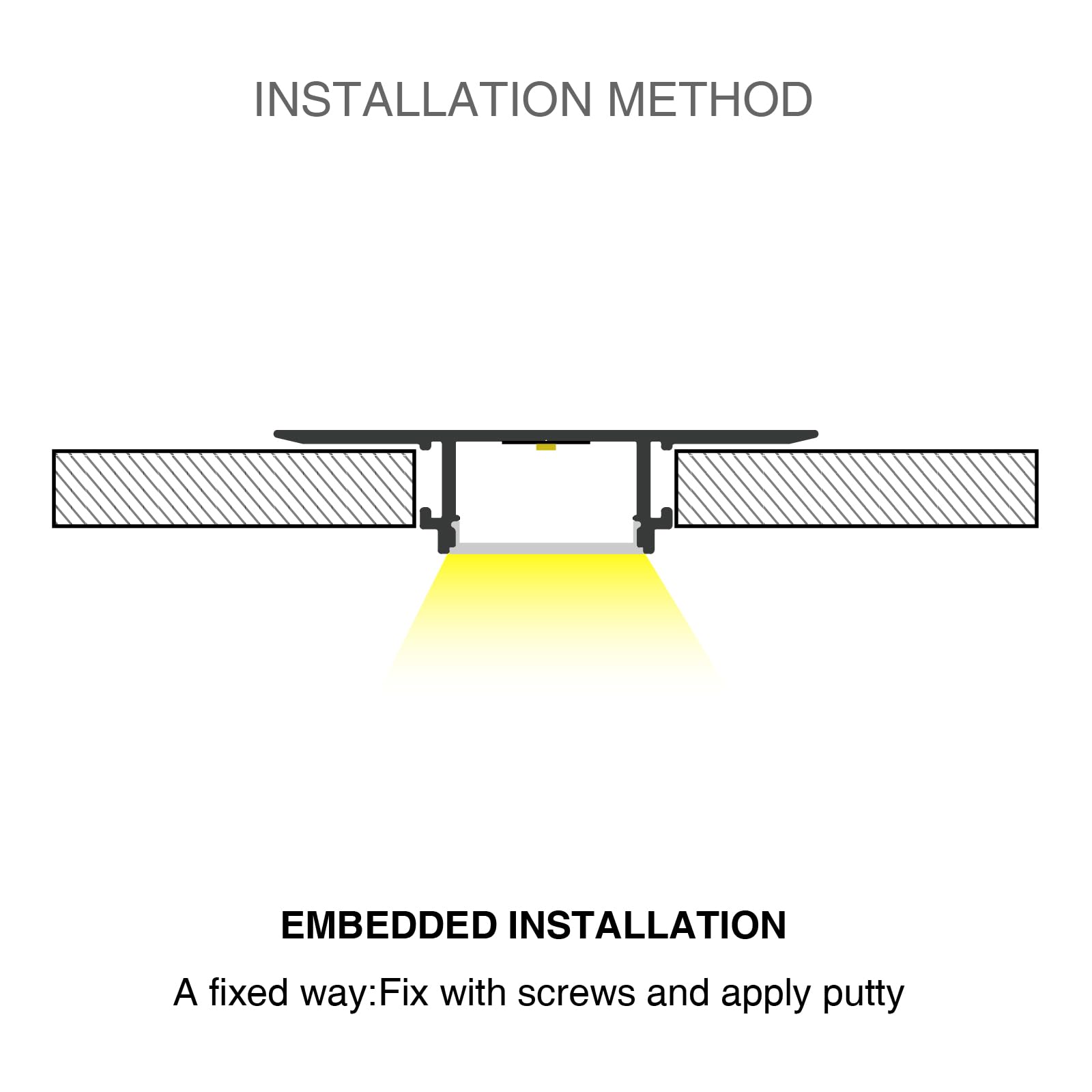 26 profili in alluminio a LED, 2 m, senza fresatura, facile da montare, guida LED, filo di superficie per strisce LED fino a 20 mm, con diffusore di luce in PC e tappi terminali, adatto per soffitto
