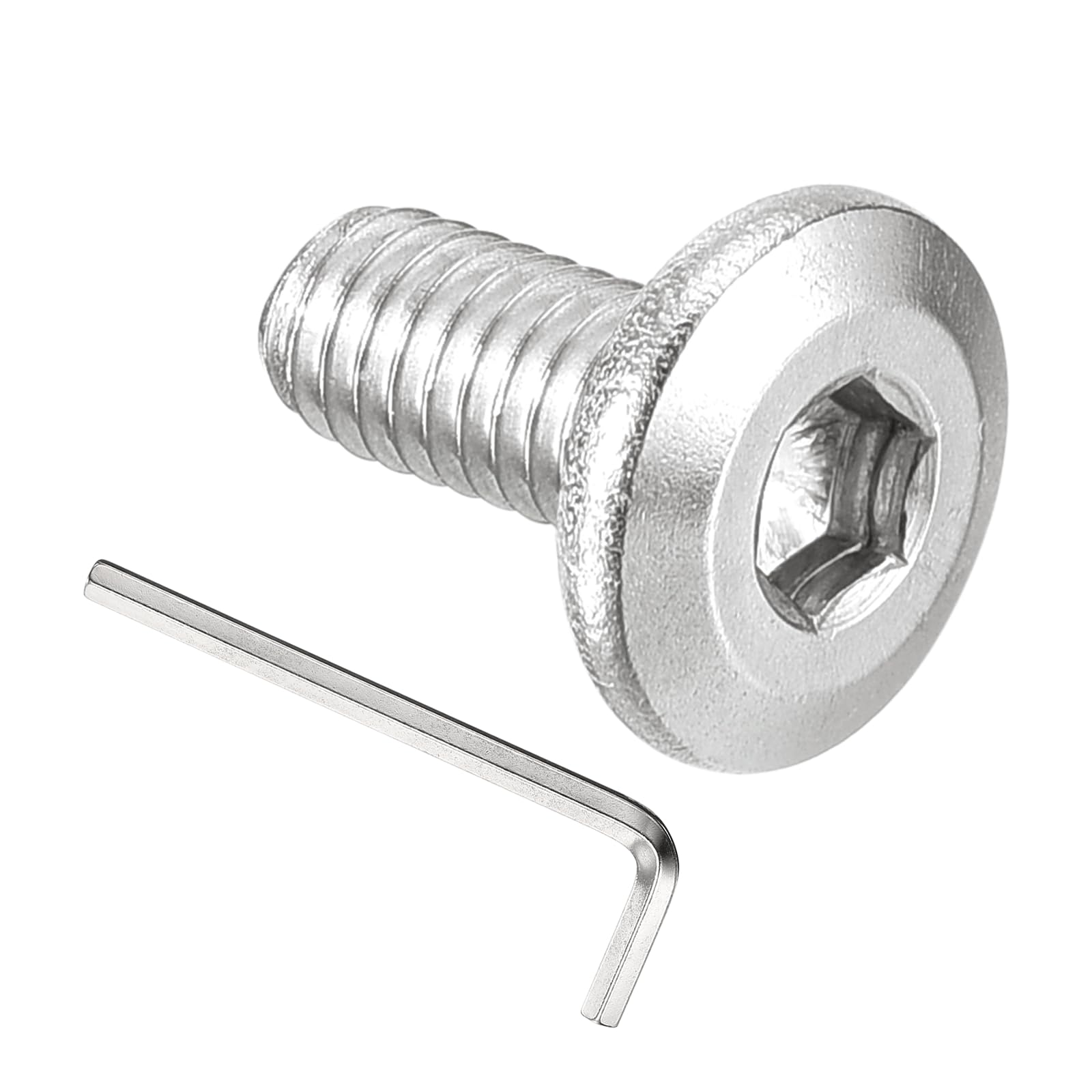 PATIKIL M4x8mm Flat Head Hex Socket Cap Screws Bolts, 50PCS 304 Stainless Steel 18-8 Furniture Bolt with Hex Allen Wrench for Bed Chair Repairs Ship Assembly Mechanical Industry, Silver