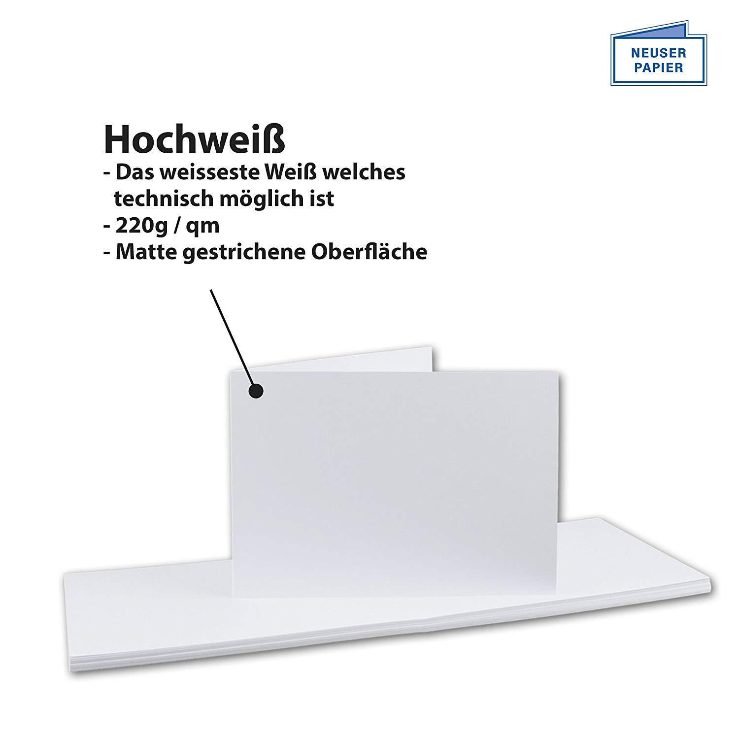 200x Falt-Karten DIN A6 Langdoppel-Karten - Hochweiß -10,5 x 14,8 cm - blanko quer-doppelte Faltkarten - FarbenFroh by Gustav Neuser®