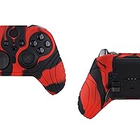 Vista 6 de PlayVital Samurai Edition Anti Slip Silicone Case Cover for Xbox Elite Wireless Controller Series 2, Ergonomic Soft Rubber Skin Protector for Xbox