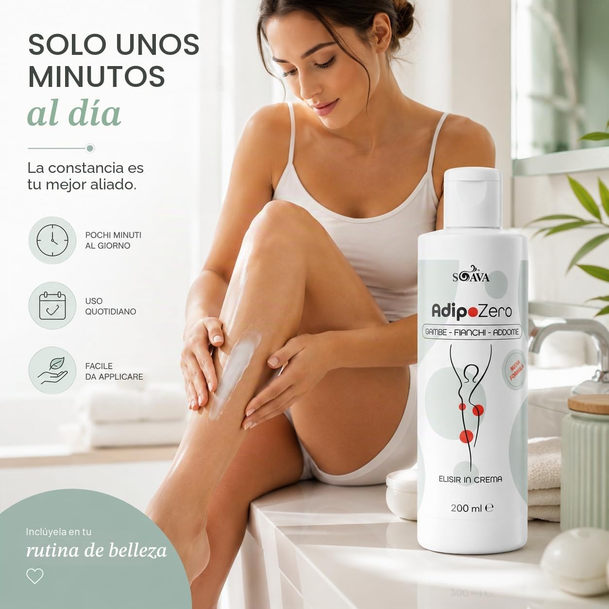 AdipoZero Crema Reductora Anticelulítica 800ml AlohaLabs | Efecto Tonificante y Reafirmante, Fórmula Drenante, Para Piernas, Glúteos y Abdomen, Textura Ligera