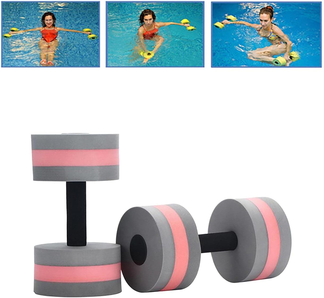 Fitness Dumbbell, 1 Pair Foam Heavy Resistance Barbells Pool Barbell Float Aqua Exercises Equipment Sports Aquatic Water Dumbbells for Water Aerobics/Pool Exercise Heavy Resistance