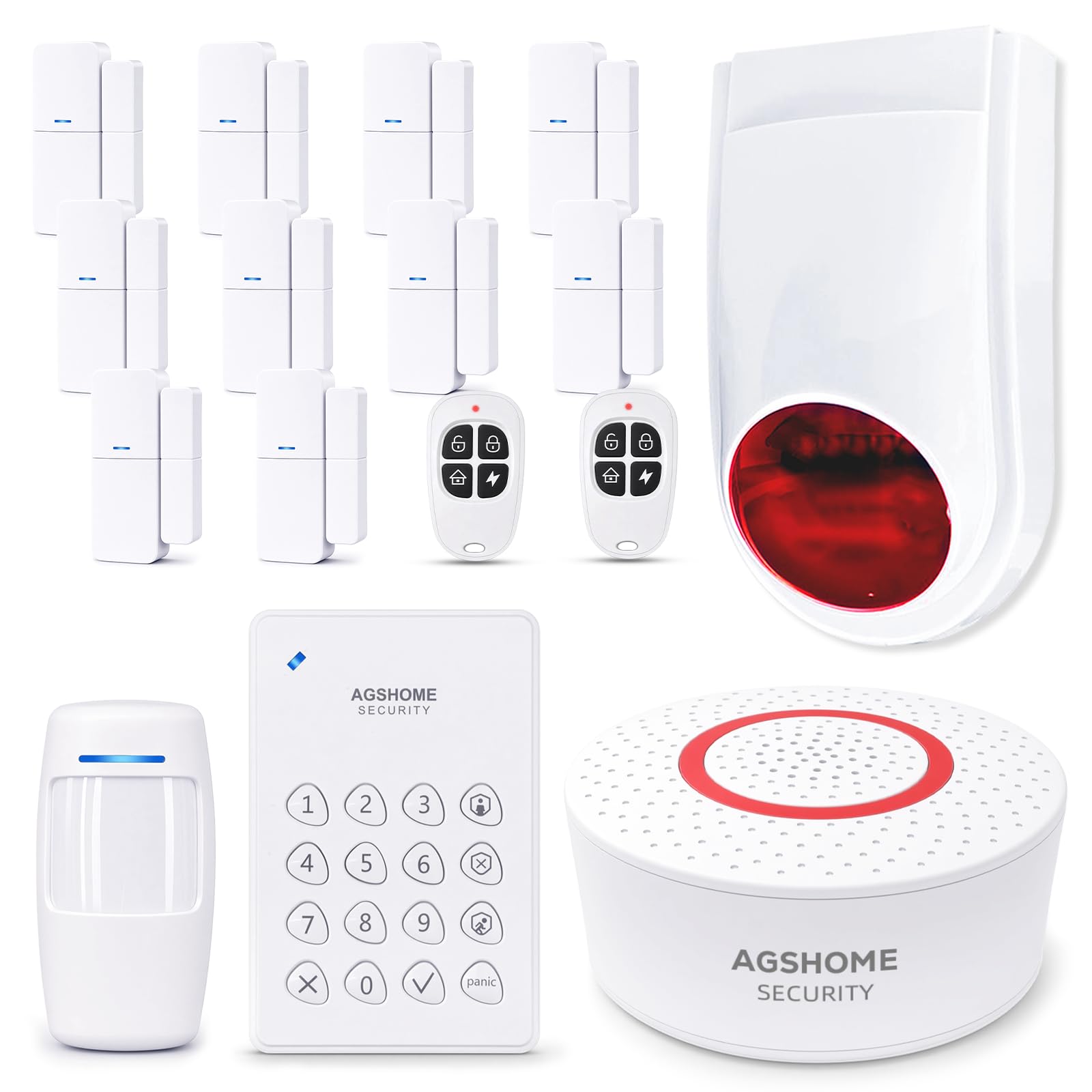 AGSHOME 16 Pezzi : Allarme Casa Senza Fili + Potente Sirena 130dB