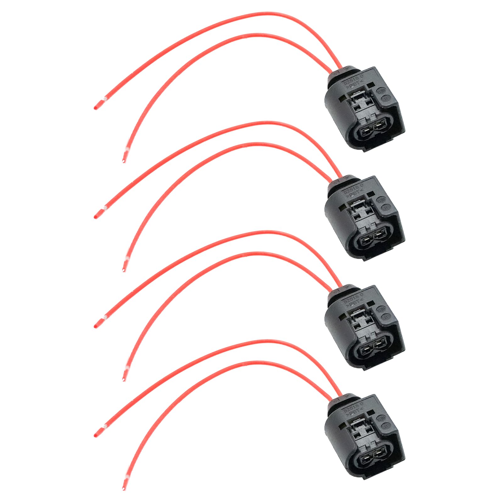 Lot de 4 connecteurs d'injecteur diesel à 2 broches pour Bosch A1685452928 1685452928 50290937 L-BW50290937​ 1967412-2 Connecteur d'injecteur diesel