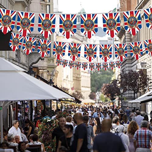 Bandeiras do rei Charles III, bandeira Union Jack King lembrança da 3ª coroação, flâmulas para decor