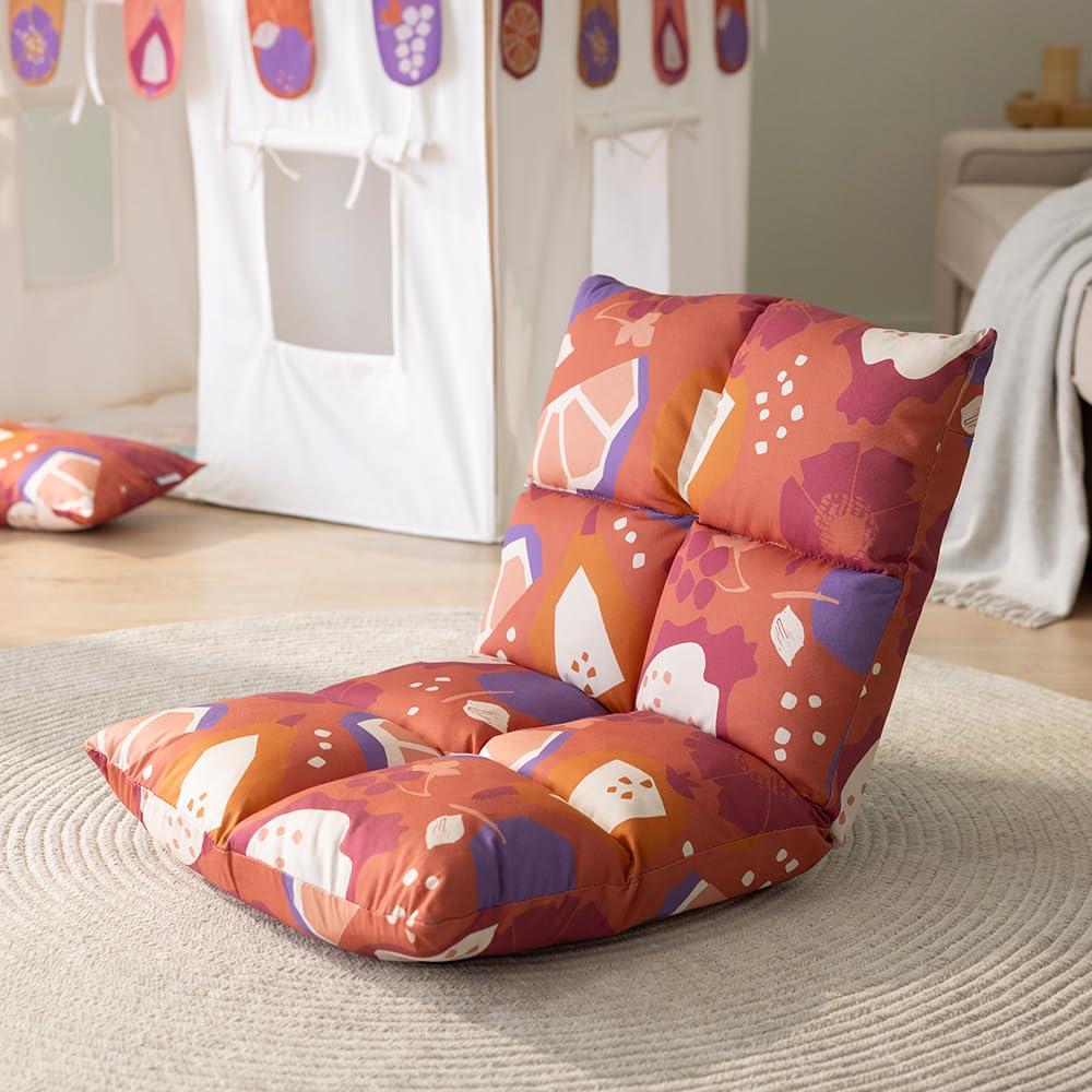 howa 2 in 1 poltrona + divano per bambini – schienale regolabile in 6 posizioni colorful red 8603