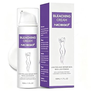 Skin Bleaching Cream, Arbutin Dark Spot Remover for Body, Lightening Cream for Underarm Lotion for Intimate Areas, Knees, Elbows, Bikini Line, Face Moisturizing Formula with Vitamin C -1.7 Fl Oz