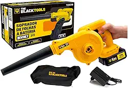 Soprador De Folhas A Bateria 21v Aspirador Elétrico Com Saco Coletor 110v/220v Tcb21b The Black Tools