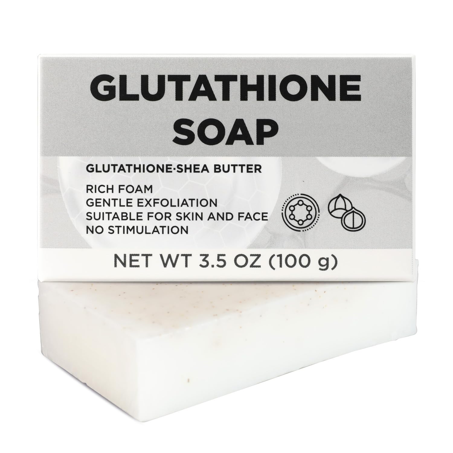 Princess Belle Glutathione Soap Exfoliating Soap for Smoothing Natural Bar for Dry Skin with Gently Cleaning and Moisturizing