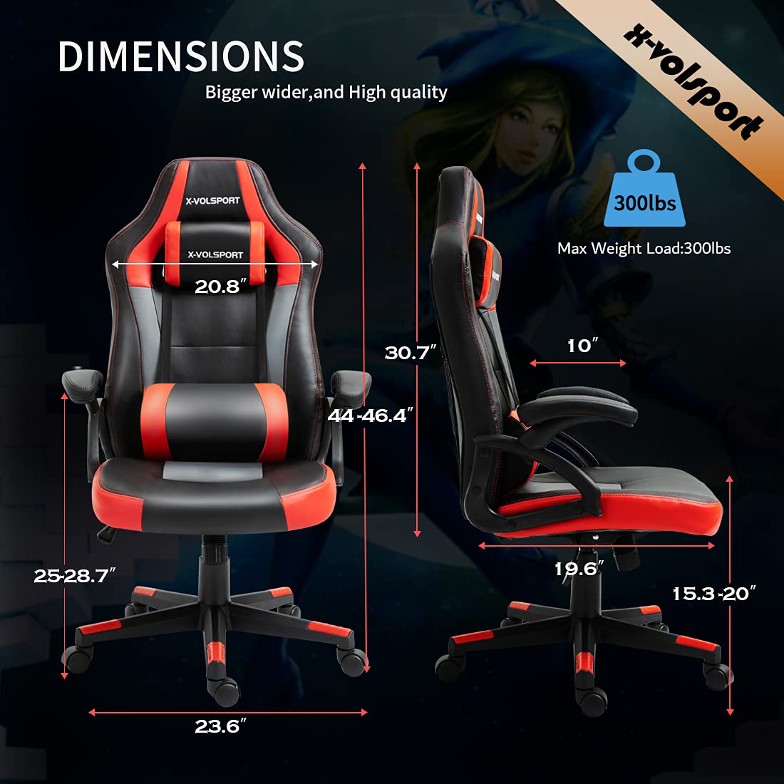 XVOLSPORT Racing Video Game Chair Office Chair Computer Gaming Chair