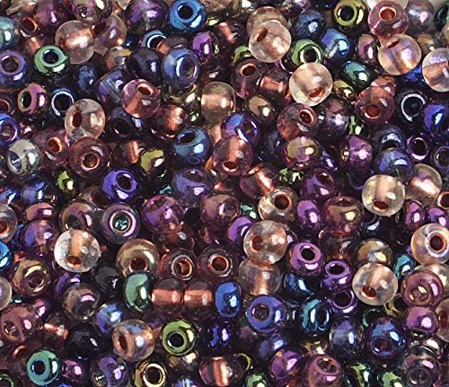 Czech Glass Seed Bead/Pony Bead 6/0 Metallic Iridescent Multi - 500g Bulk Bag by Preciosa (Jablonex)