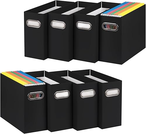 Tunnkit Organizador de archivos, caja de cartón para almacenamiento de carpetas de archivos colgantes de tamaño carta, organizador de archivos