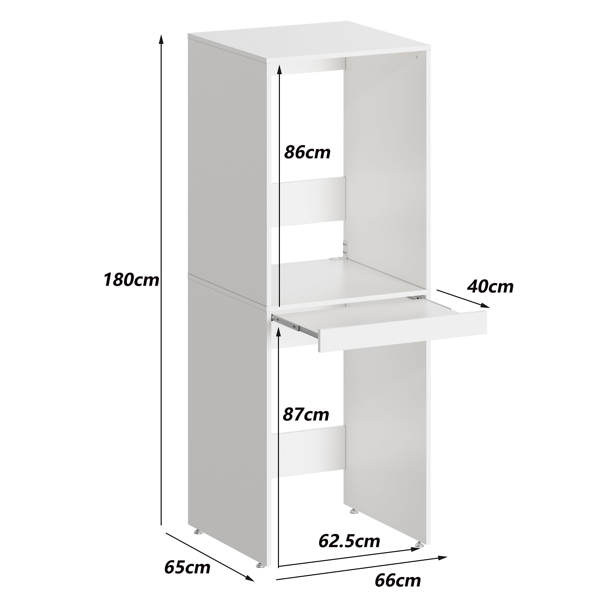 Version Améliorée Armoire pour Machine à Laver et Sèche-Linge avec Planche Extensible, Meuble Machine a Laver,Renforcement Structurel,Stable et ne tremble pas,180x65x66cm,capacité de Charge 100 kg