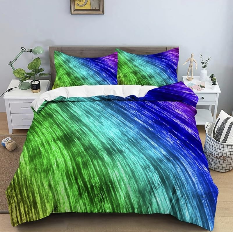 Housse de couette microfibre 110g/㎡ douce et résistante grand format cyan