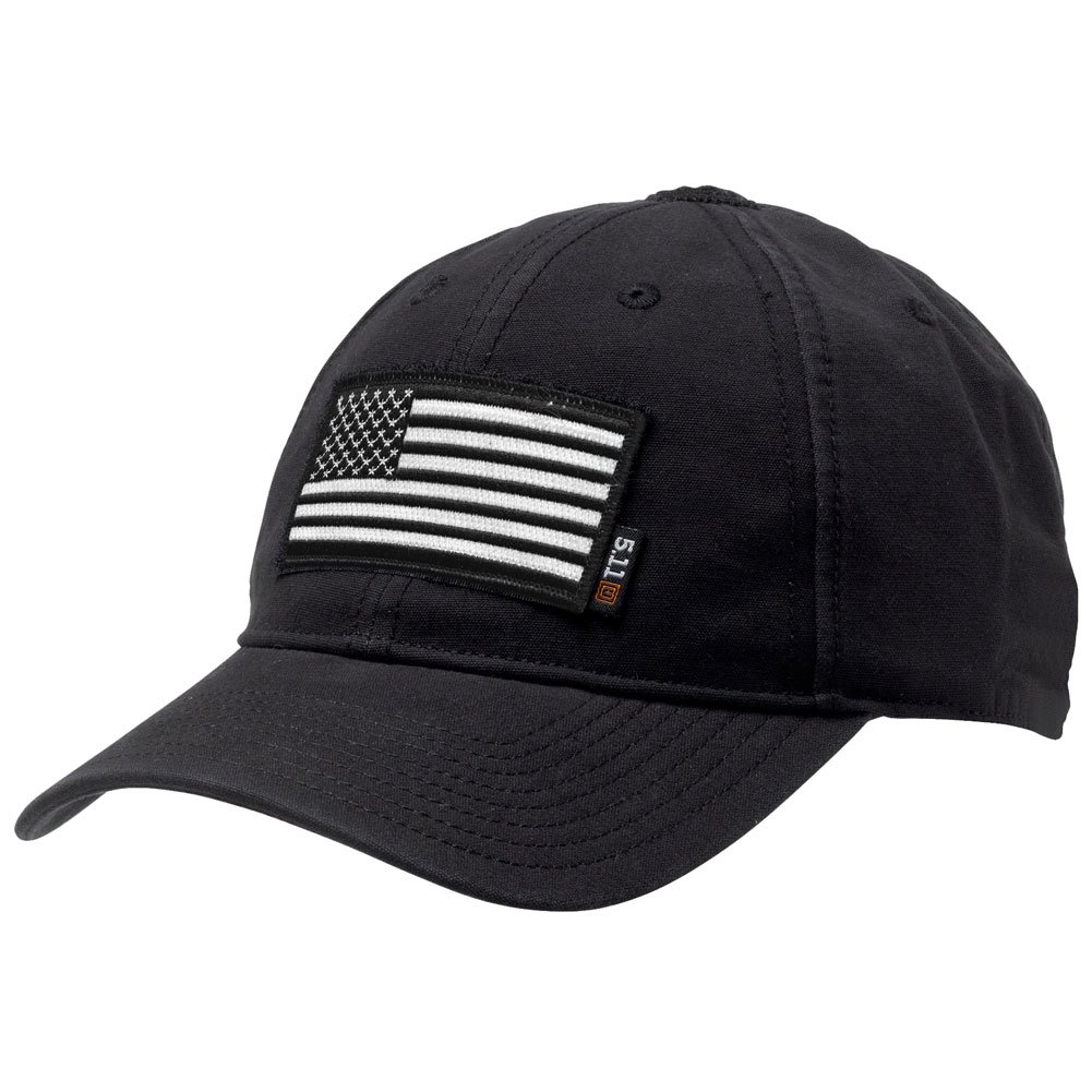 5.11 Flag Bearer Cap Bundle Black (USA Patch + Hat)