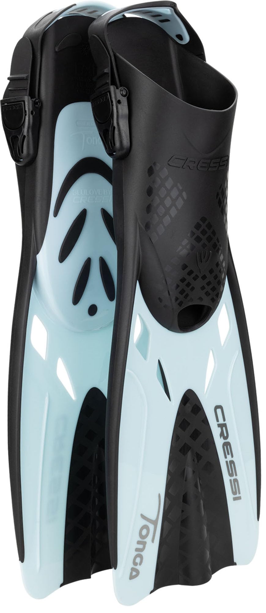 CRESSI Tino Adventure Set Black/Ice Cyan L/XL - Set Tonga Fins, Tino Mask and Scilla Snorkel, for Snorkelling and Diving, Black/Ice Cyan, L/XL, Adult