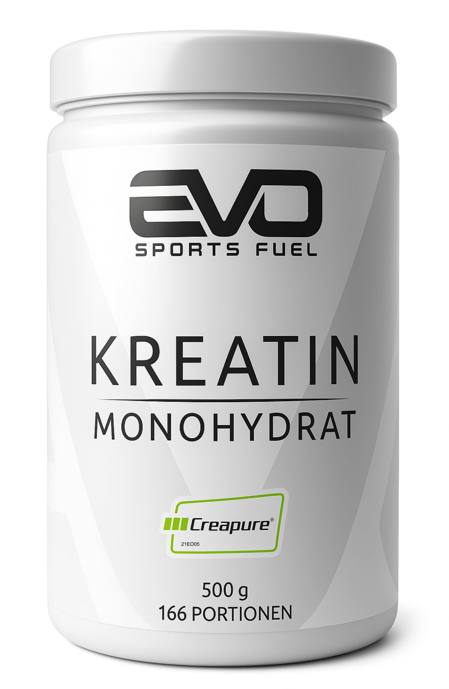EVO SPORTS FUEL Kreatin Monohydrat Creapure Pulver 500g | 100% vegan & reines Creatine Monohydrate Powder | mikrofein und perfekt löslich | geprüfte Qualität | Made in Germany