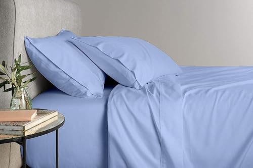 Juego de sábanas de lujo de algodón egipcio pesado de 1200 hilos, tamaño Queen (60 x 80 pulgadas), se adapta a bolsillos de 10 a 12 pulgadas de disponible en Yaxa Peru