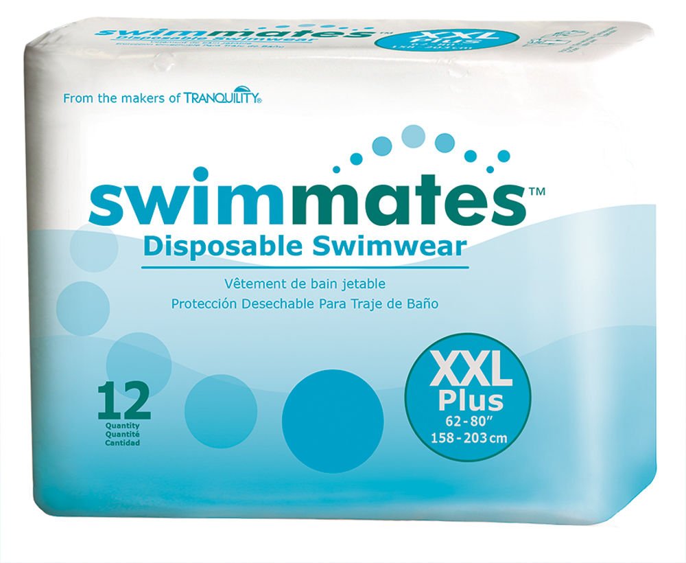 swimmatesAdult Swim Underwear, Pull-Up with Tear-Away Side Seams, Unisex, Disposable, XX-Large (62"- 80" Waist), 12 Count (Case of 4)