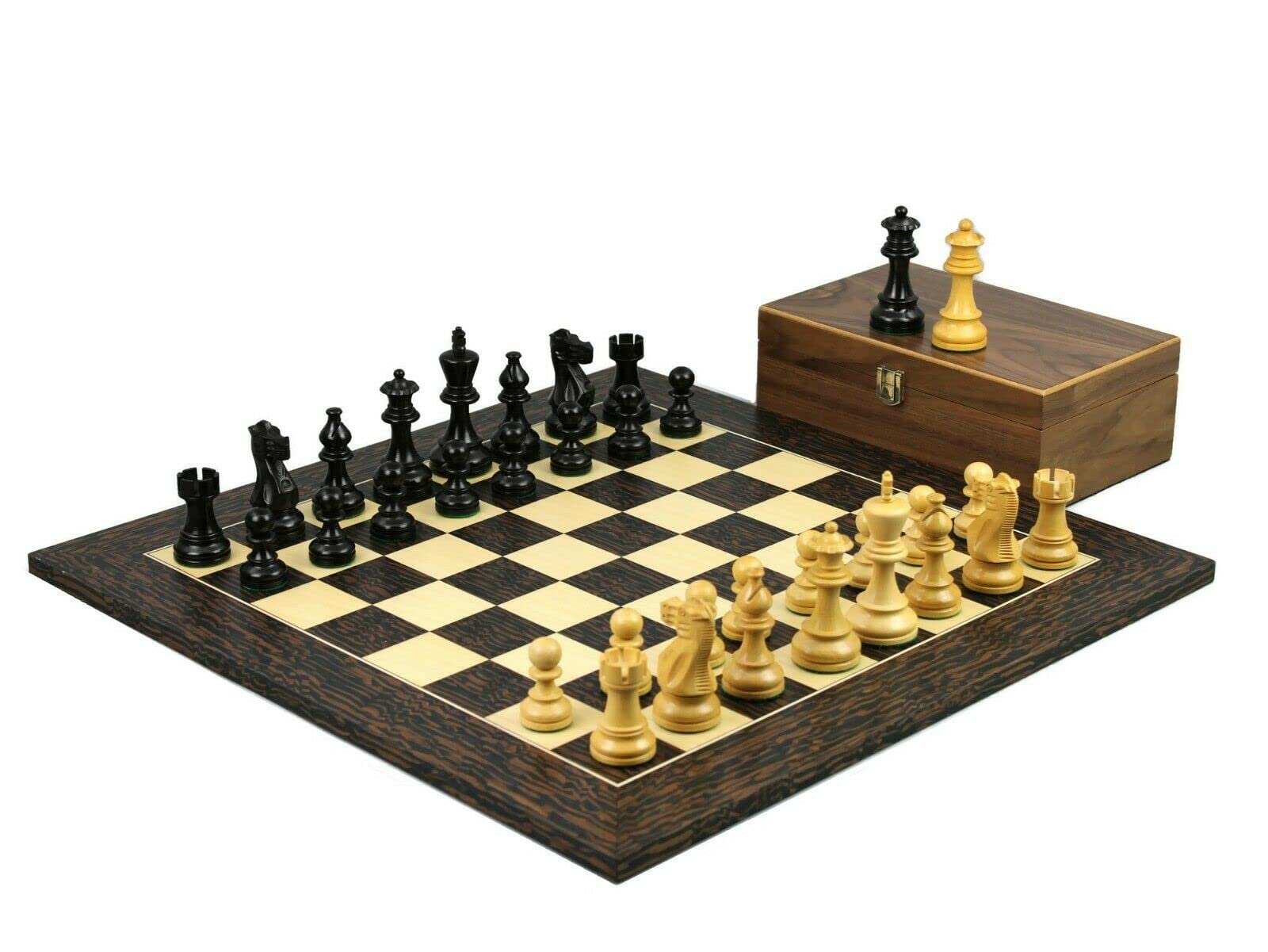 Set di scacchi in legno Tiger Ebano Tavola da 20 pollici Ebanizzati Classici Staunton Pezzi 9,75 pollici