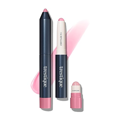 TRE'STIQUE Trestique Prime And Shine - Lápiz labial brillante recargable con base de labios incorporada, lápiz labial de maquillaje Clean Beauty,