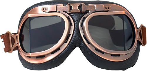 Miniatura 34 de Gafas de motocicleta estilo aviador, piloto, crucero, scooter, gafas de motocross para hombre, mujer, adulto Dorado multicolor,Púrpura (Purple