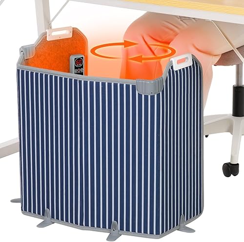 Calentador para debajo del escritorio para oficina, calentador de pies plegable para debajo del escritorio con temporizador de 12 horas y 8 niveles