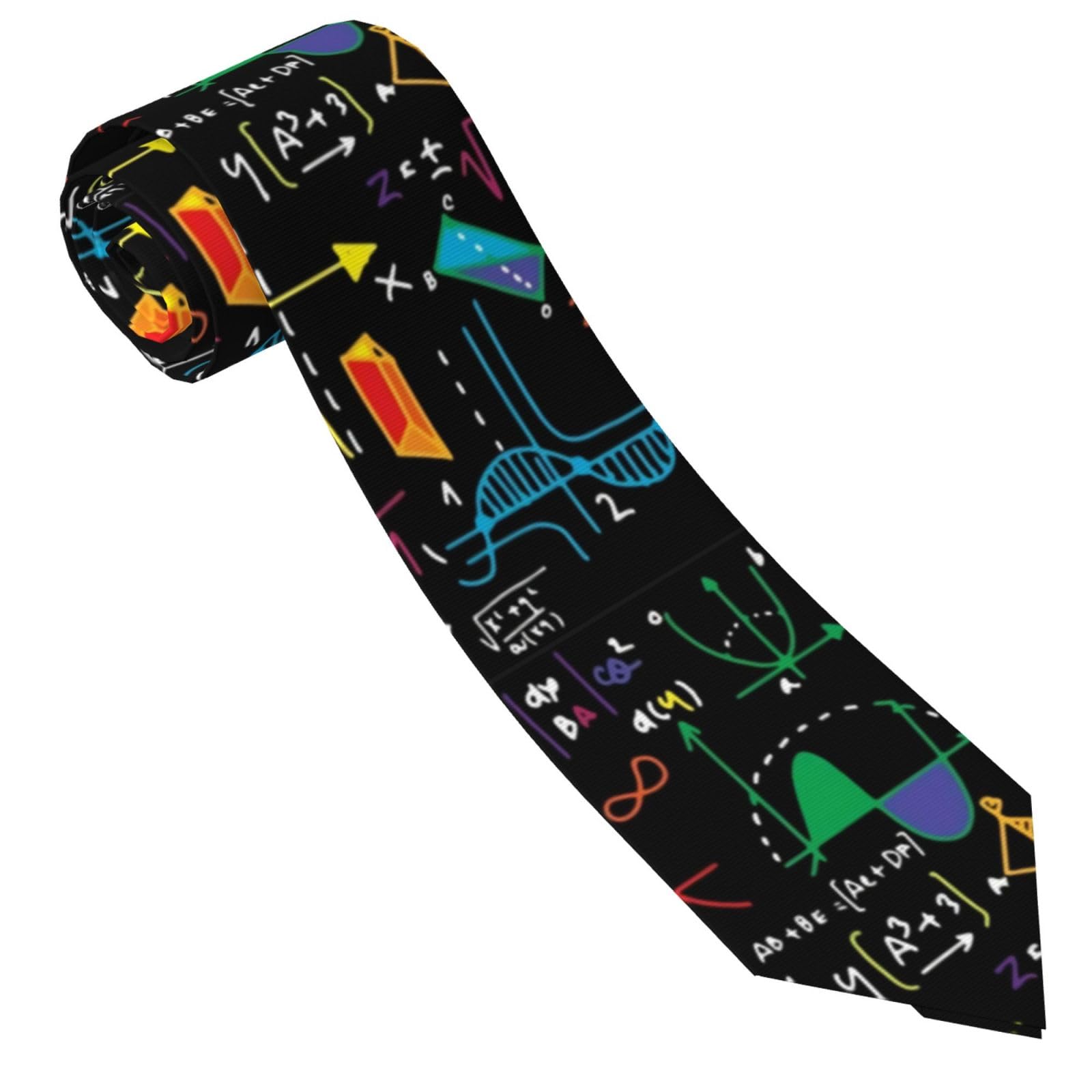 Smazdfxx Men's Colorful Mathematics Classroom Math Equations 4 Ties Fashion Neckties Casual Gentleman Necktie Novelty Neck Ties For