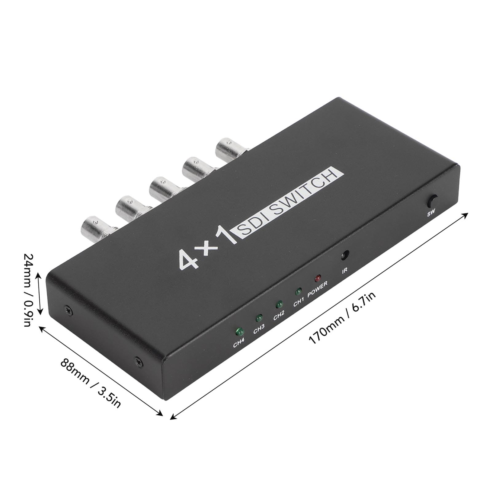SDI 4x1 4 Kanały Sygnału SDI na kanał Sygnałowy, Obsługa Wejścia i Wyjścia Sygnału Full HD, z Pilotem do Stacji Telewizyjnych Monitorowanie Bezpieczeństwa (wtyczka UE)