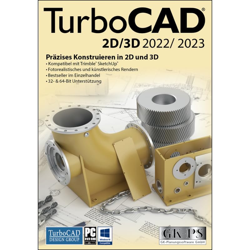 TurboCAD 2D/3D 2022/2023 - Windows - Vollversion (Programme)