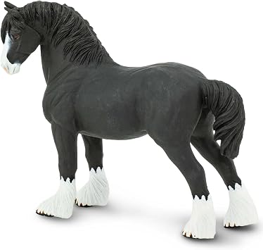 Safari Ltd. Shire Stallion Figurine - Lifelike 5" Horse Figure - Educational Toy for Boys, Girls, and Kids Ages 3+