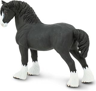 Safari Ltd. Shire Stallion Figurine - Lifelike 5" Horse Figure - Educational Toy for Boys, Girls, and Kids Ages 3+