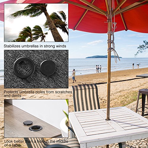 2 Inch Patio Table Umbrella Hole Ring and Cap Set, Standard Size Umbrella Thicker Hole Ring Plug