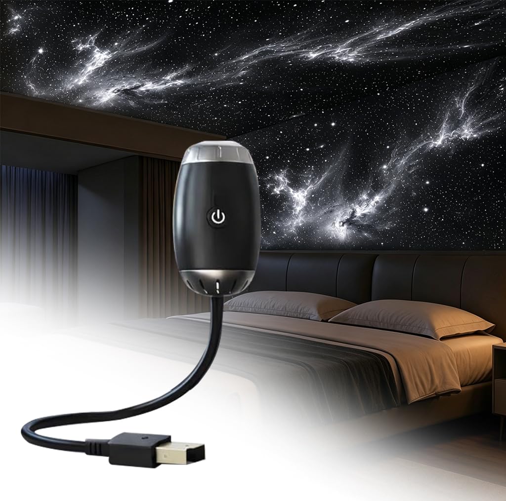 Vibbang 2-in-1 Galaxy Projector Night Light, 360°Adjustable Night Light Projector, USB Galaxy Projector for Bedroom, Star Projectors for Holidays Gifts, Decor for Kids Bedroom Sleeping Ceiling