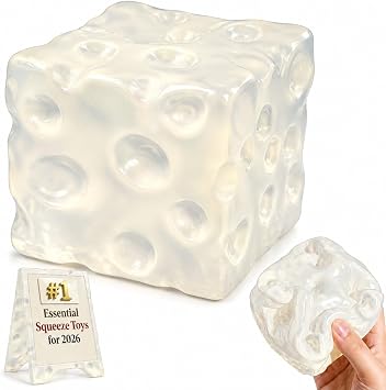 Cheese Squishy, 3in Jumbo Squeeze Soft Cheese Luck Squishy Skin Slow Rising Sensory Stress & Anxiety Relief Fidget for Adults Gift Novelty Anxiety Calming Desk Party Favors