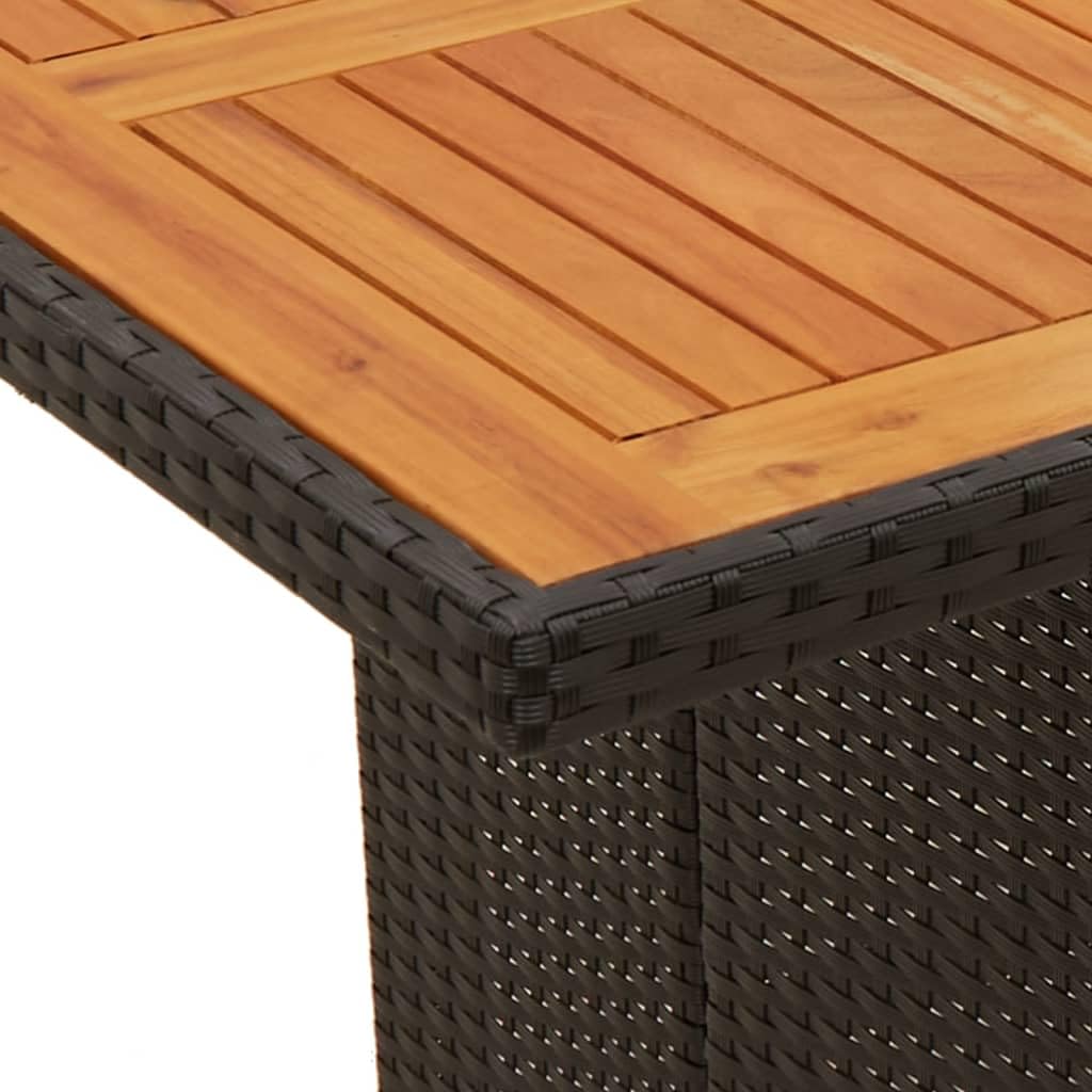 9-częściowy zestaw ogrodowy bistro z polirattanu z 8 regulowanymi fotelami i stołem 240 x 90 cm, odporny na warunki atmosferyczne, na taras, balkon i do ogrodu, z kremowo-białymi poduszkami