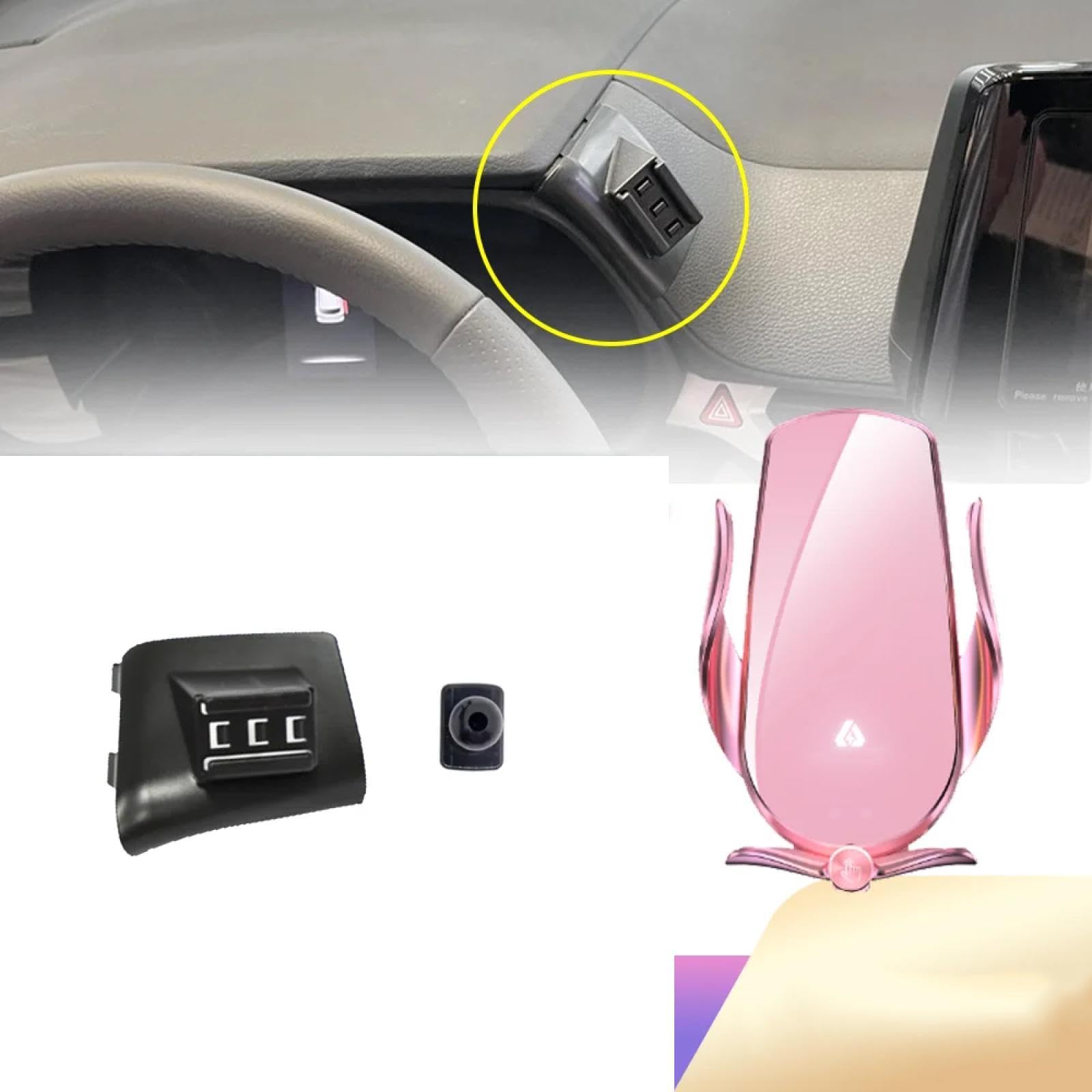 Soporte Móvil Coche para Toyota Sienna XL40 LE/XLE/XSE 2021-2024, Soporte para teléfono móvil de Coche con Clip para Rejilla de ventilación del Aire Acondicionado LHD
