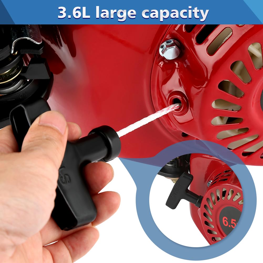 Motor de Gasolina 4 Tiempos OHV Arranque por Cuerda Bajo Consumo Ventilación Optimizada para Generador Herramientas Jardín