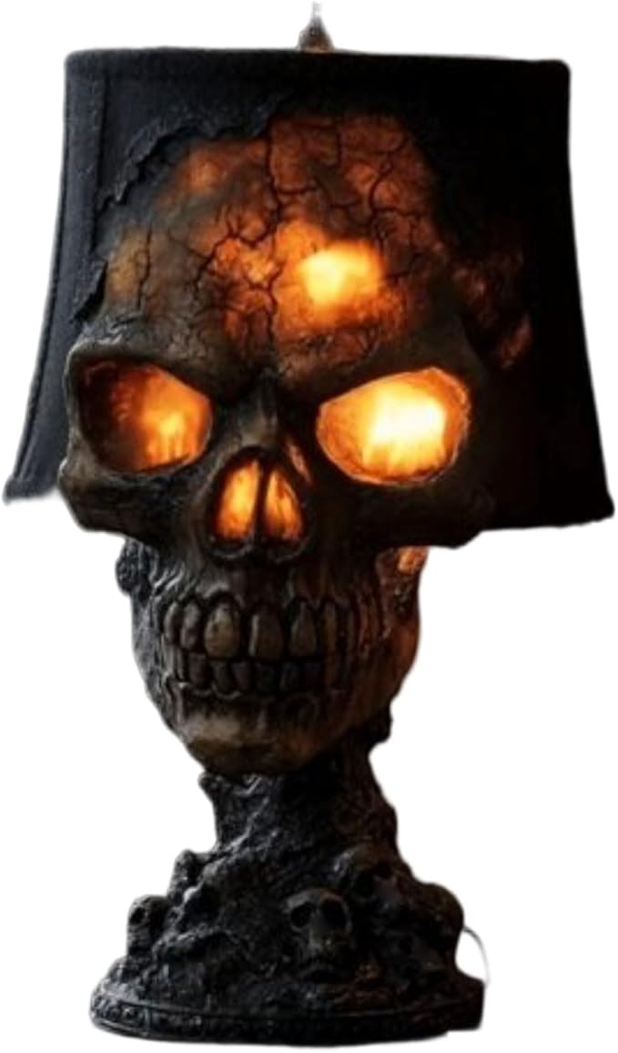 Table Lamp - Aesthetic Desk Lamp | Figurine Table Lamps, Lava Stone Skull Lamp, Mythical monsterss Resin Figurines Decoration Lighting Collectible for Kitchen Christmas Living Room Home Desk