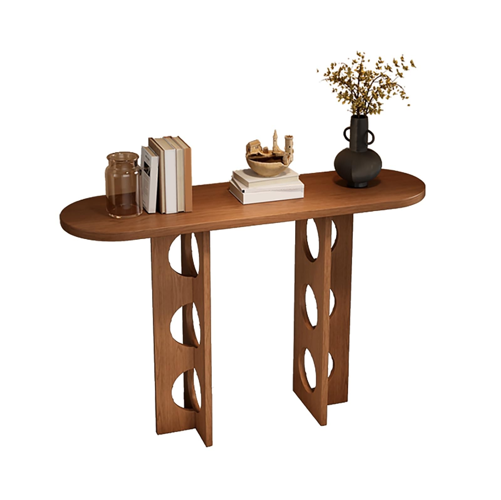Mesa consola de madera maciza moderna y estrecha para el pasillo de casa