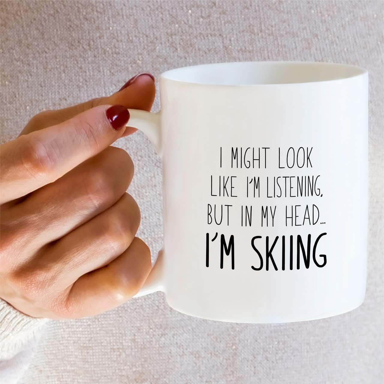 Retreez Funny Mug - In My Head I'm Skiing Snow Ski Junkie Skier Winter Sport 11 Oz Ceramic Coffee Mugs - Funny Sarcasm Inspirational birthday gifts for men women him her friend coworker sister brother - Image 5