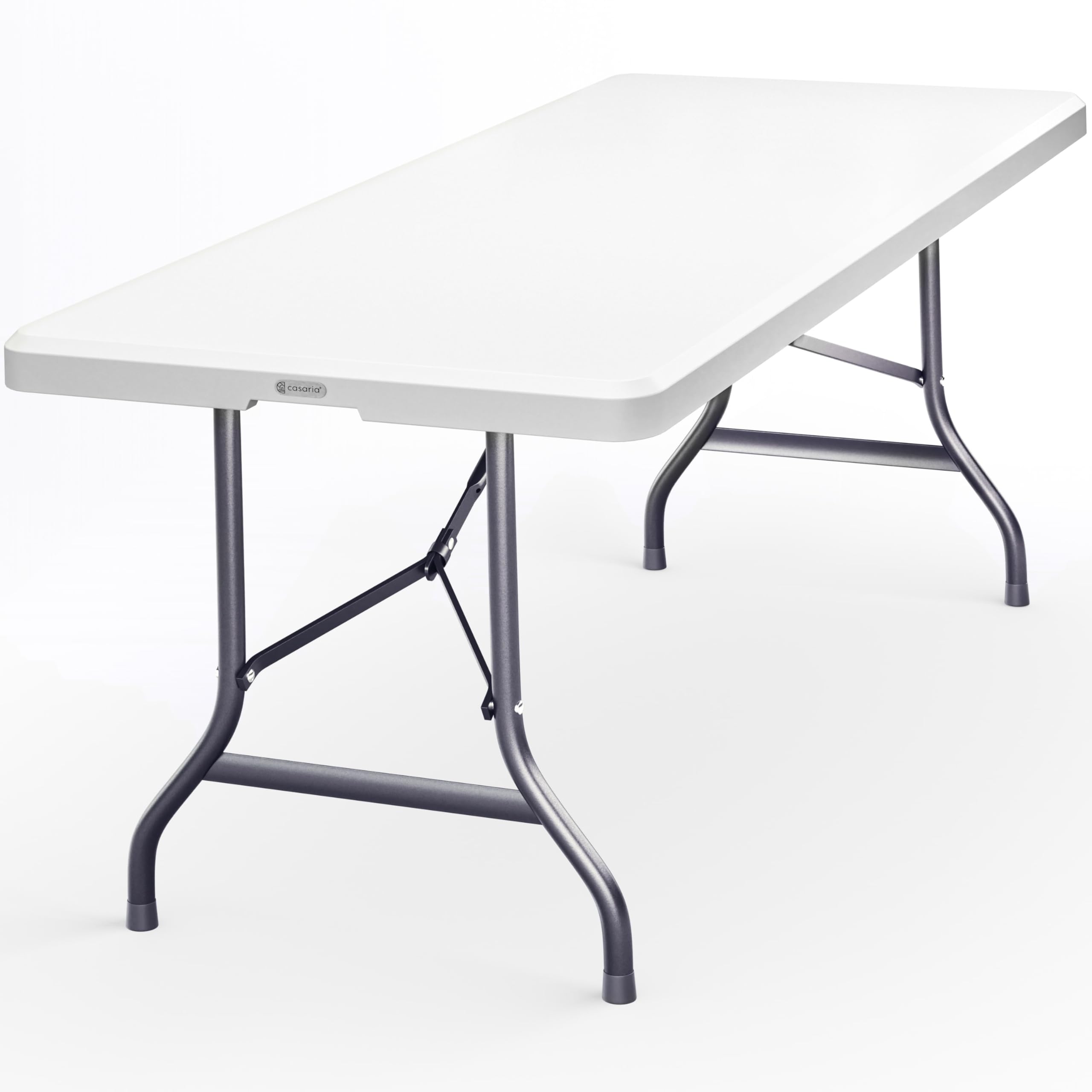 Casaria Tavolo da Giardino Pieghevole 220x70 cm Rettangolare per 10 Persone Bianco
